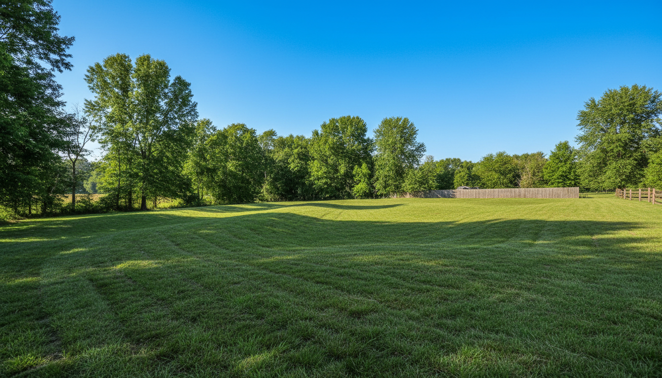 Completed neatly backfilled septic drain field