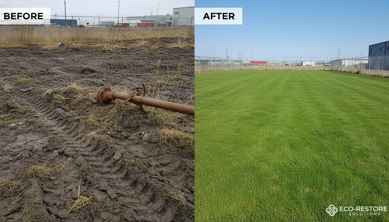 Before and after comparison of a repair site